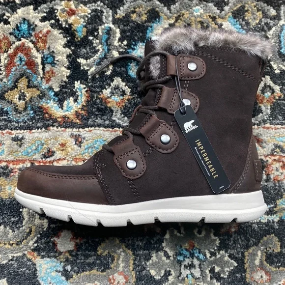 Sorel Brown and Dark Gray Waterproof Rain & Snow Boots Sorel Brown And Gray Cold Weather / Snow / Rain Boots - Size  main image 3